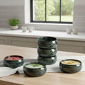 Handcrafted Ceramic Bowls, Pack of 6, Blue Glazed