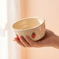 Handmade Ceramic Strawberry Bowl, Pack of 1, Cute Hand Painted Design