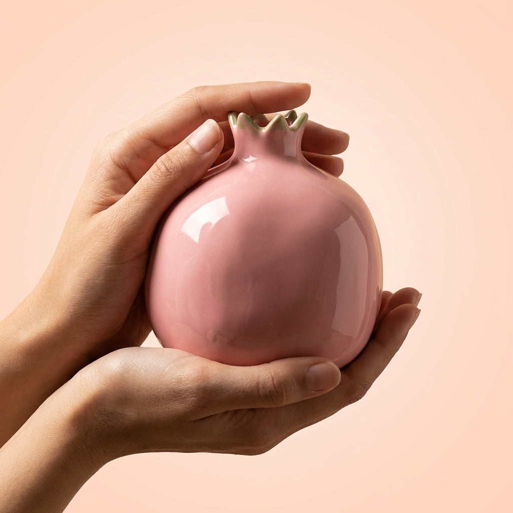 Pink Ceramic Decorative Vase, Pack of 1, Classic Style