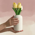 White Ceramic Round Flower Pots, Pack of 1, Modern Indoor Outdoor Planter with Drainage Hole
