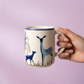 Konst Ceramic Coffee Mug, Pack of 1, Matte Blue Jungle Design