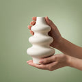 Modern Wave Ring Ceramic Vase, Pack of 1, Classic White