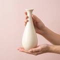 DIVES CLAY Ceramic Flower Vase, Pack of 1, Off White Bottle Shape Designer Home Decor 9 Inch