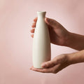 DIVES CLAY Designer Ceramic Vase, Pack of 1, Off White Bottle Shape 9 Inch Modern Home Decor