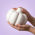 White Ceramic Pumpkin Vase, Pack of 1, Elegant Home Decor