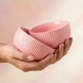 AMAZECART Ceramic Serving Bowls For Snacks Pasta Salad Ice Cream, Pack of 2, Pink