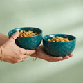 Ceramic Snack Bowls for Pasta Rice Salad, Pack of 2, Modern Style
