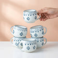 White Ceramic Tea Cups, Pack of 6, Classic Round Design