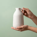 White Ceramic Vase Mug, Pack of 1, Matte Chalk Texture