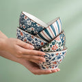 Modern Ceramic Bowls, Pack of 4, Contemporary White