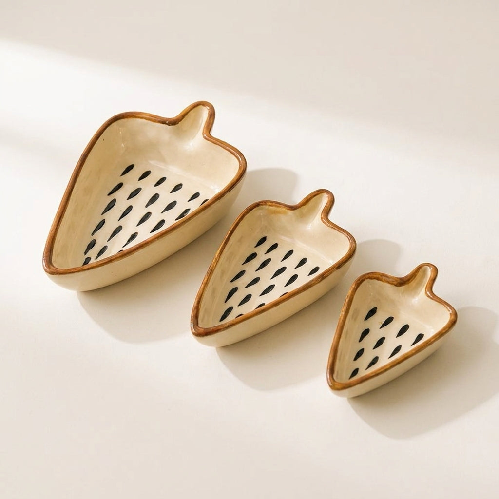 Handcrafted Ceramic Serving Dishes, Pack of 3, Heirloom Style