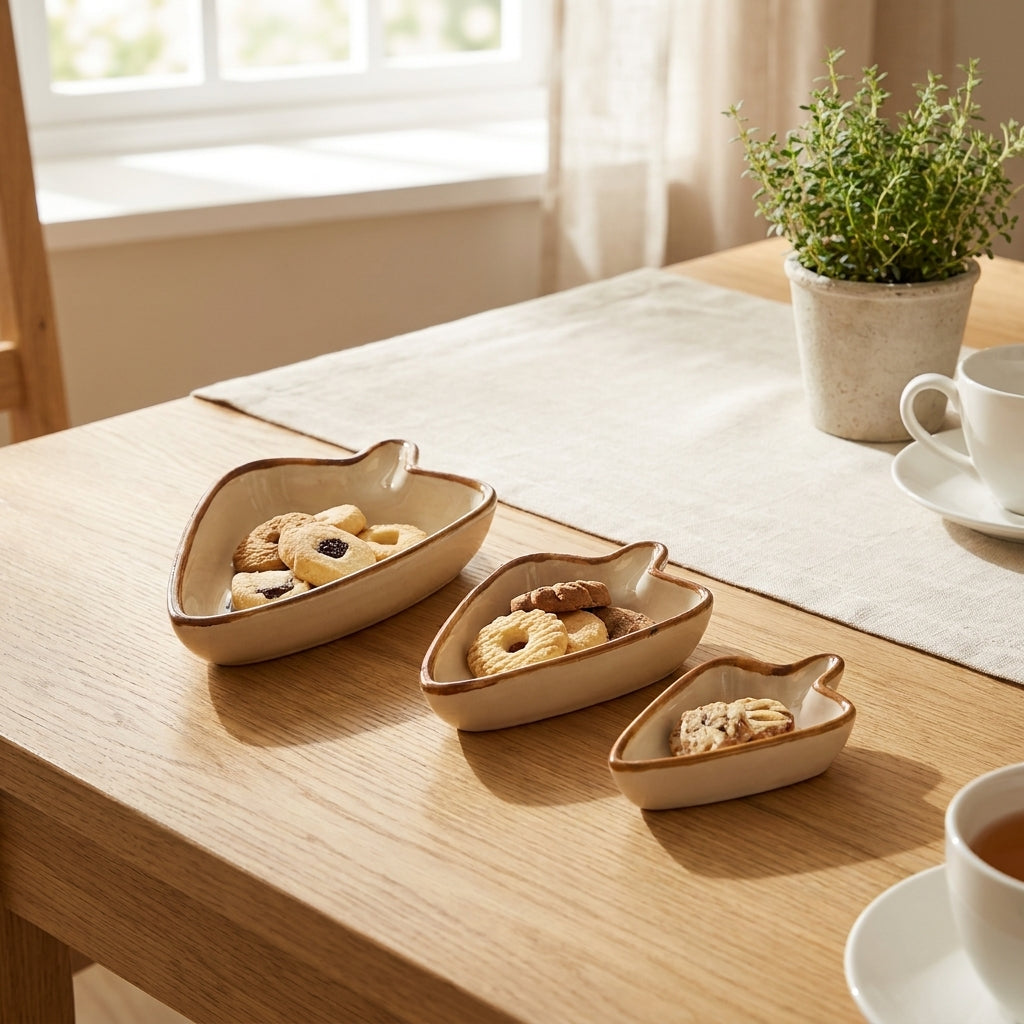 Handcrafted Ceramic Serving Dishes, Pack of 3, Heirloom Style