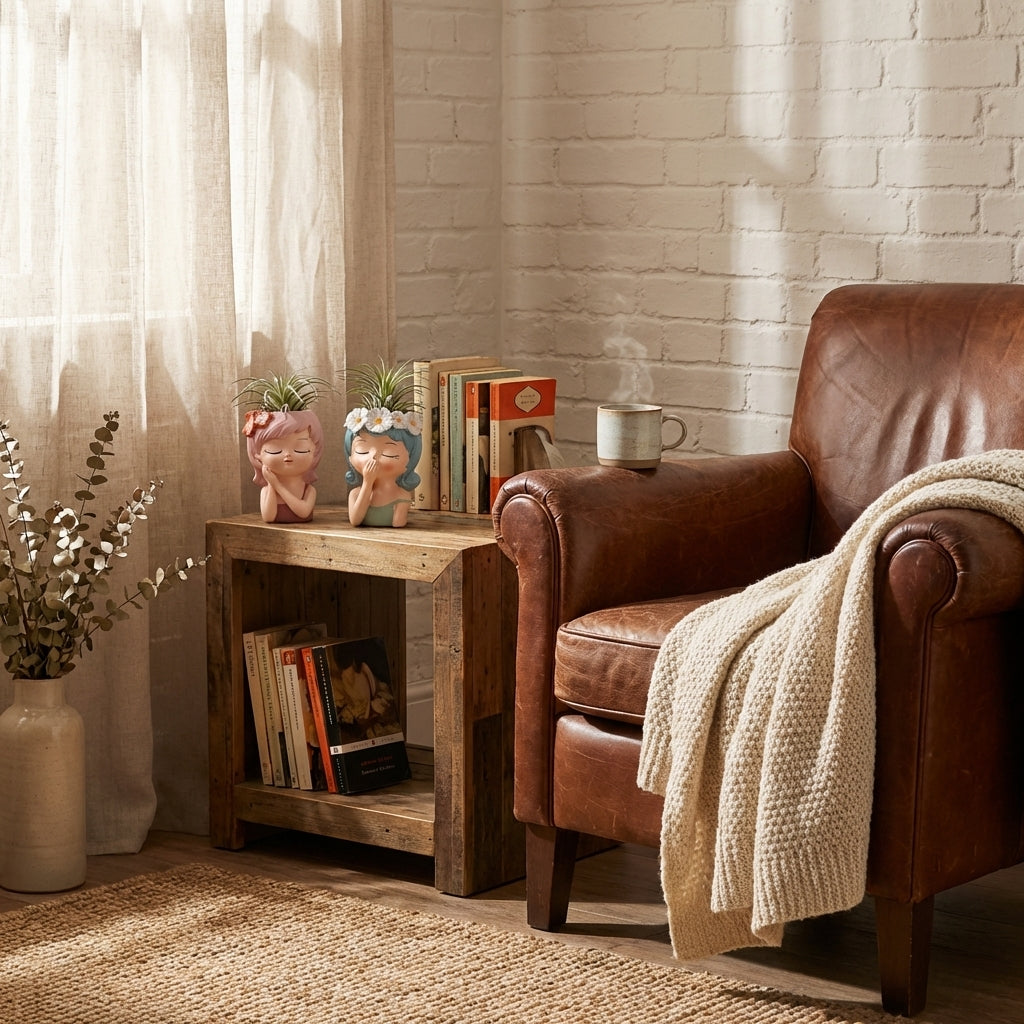 Cute Girl Face Succulent Planters, Pack of 2, Colourful Resin