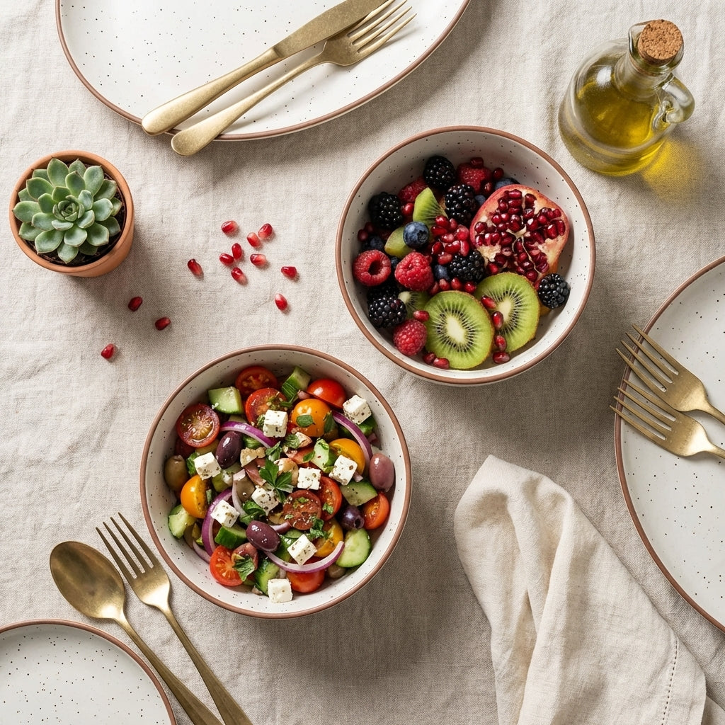 Ceramic Snack Bowls Set, Pack of 2, White