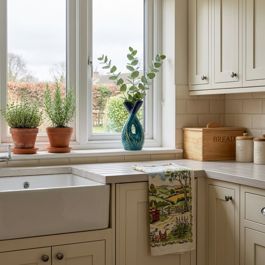 Designer Ceramic Bottle Vase, Pack of 1, Green Elegant Home Decor Showpiece for Any Room