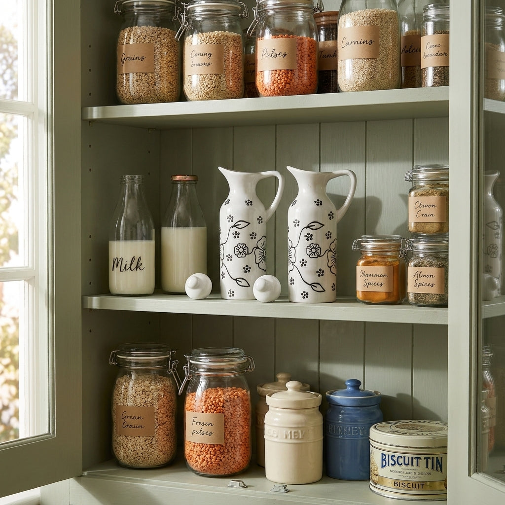 Modern Glass Storage Jars, Pack of 3, Clear Airtight Kitchen Containers
