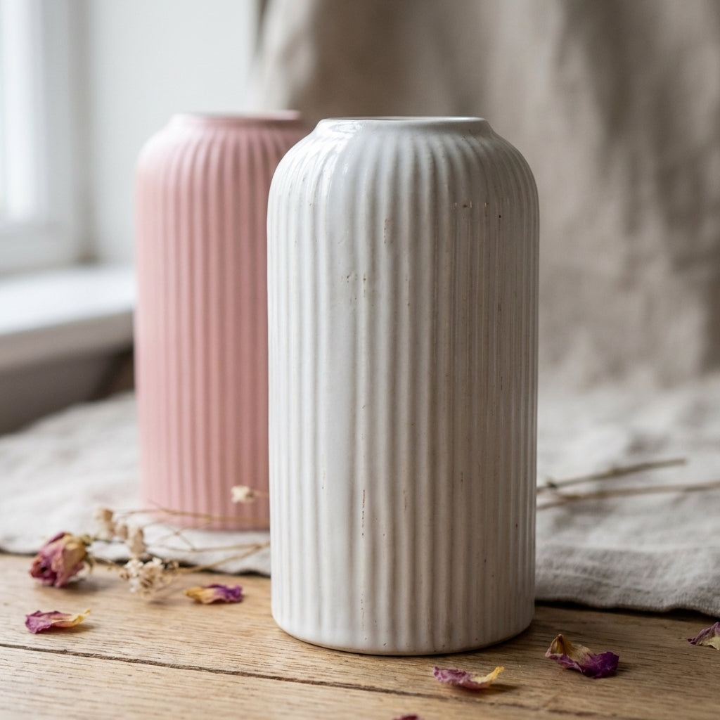 Vintage Ceramic Flower Vases, Pack of 2, Multi Colour Home Decor Set