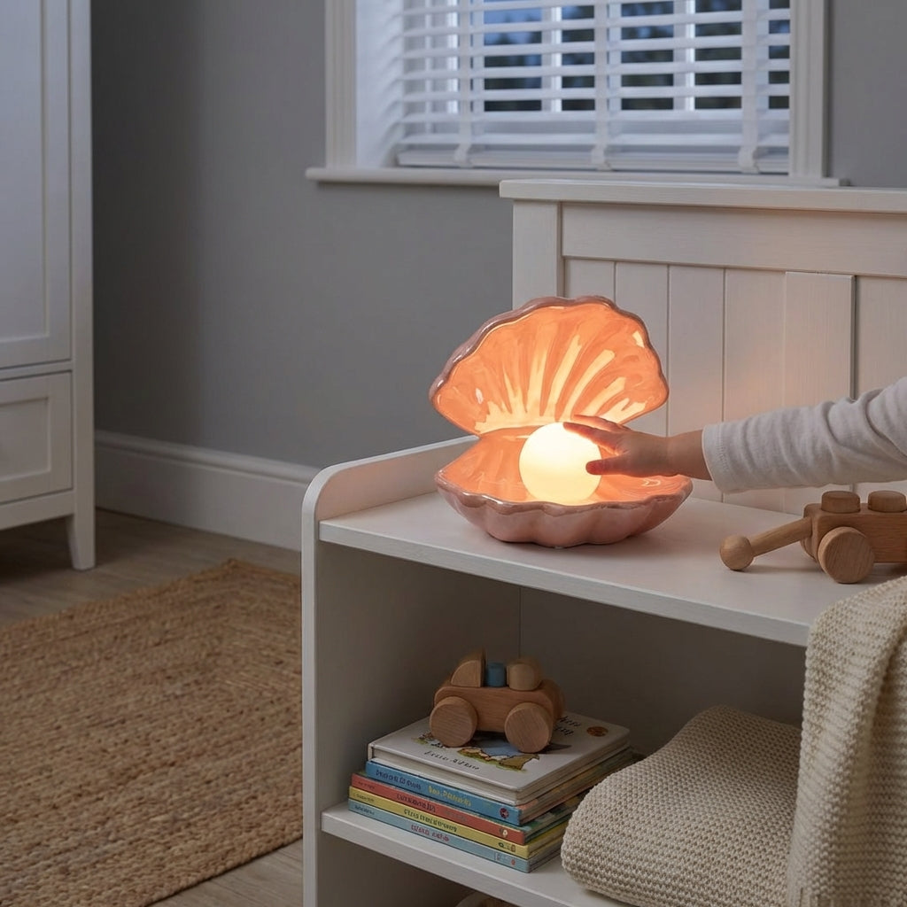 Shell Pearl Night Light, Pack of 1, Ceramic LED Accent Lamp