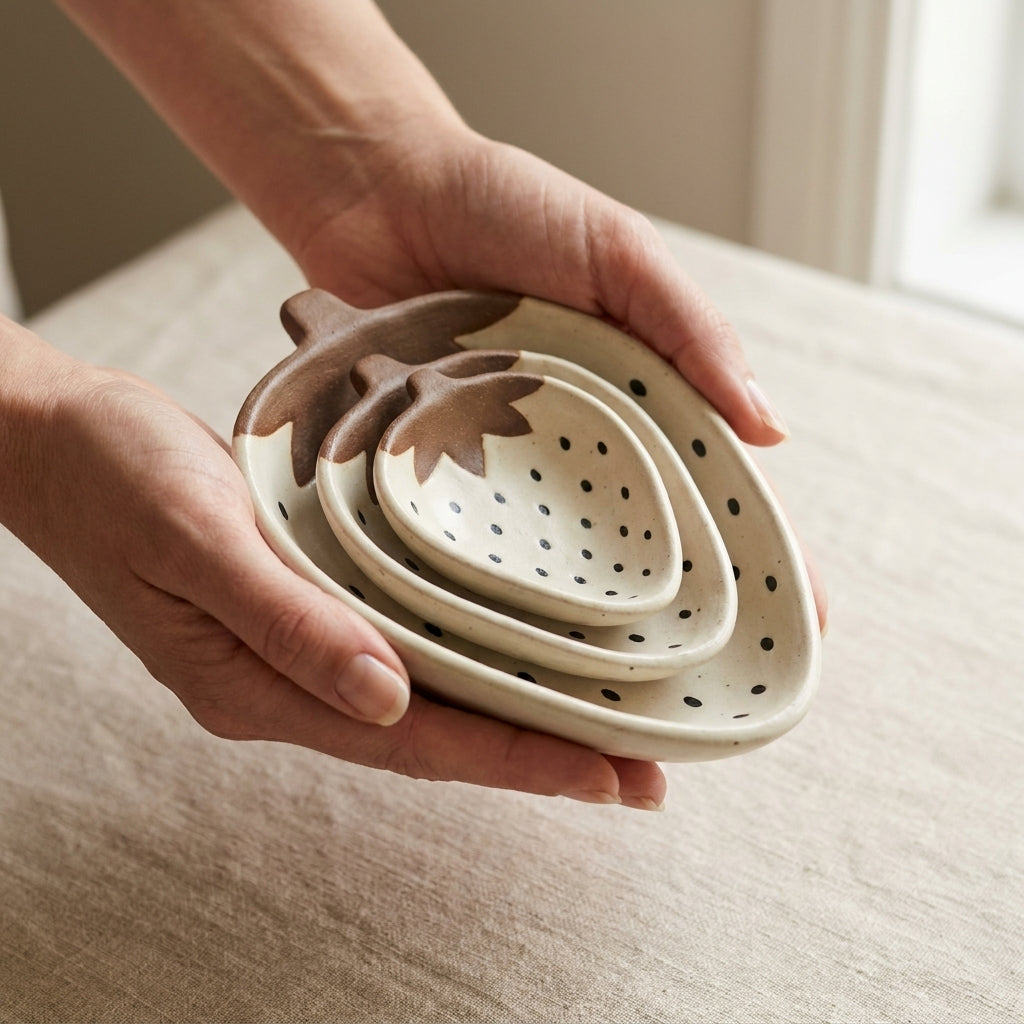 Handcrafted Ceramic Serving Dishes, Pack of 3, Heirloom Style