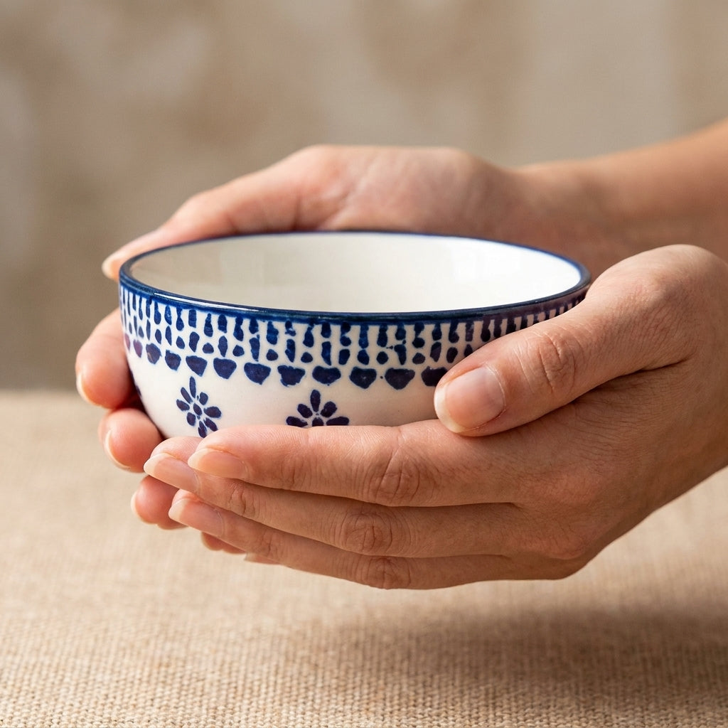 Ceramic Rice Bowl Set, Pack of 4, Microwave Safe